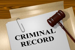 Criminal Record Folder with Gavel